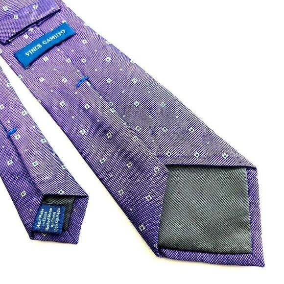 Vince Camuto Purple Woven Geometric Silk Tie - Picture 5 of 6